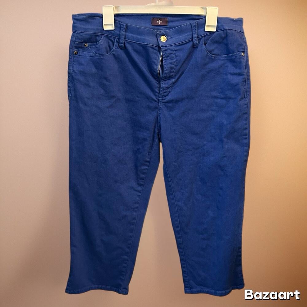 NYDJ Jeans Blue Crop Jeans 14 Mid Rise LiftTuck Slimming Mid Rise Stretch